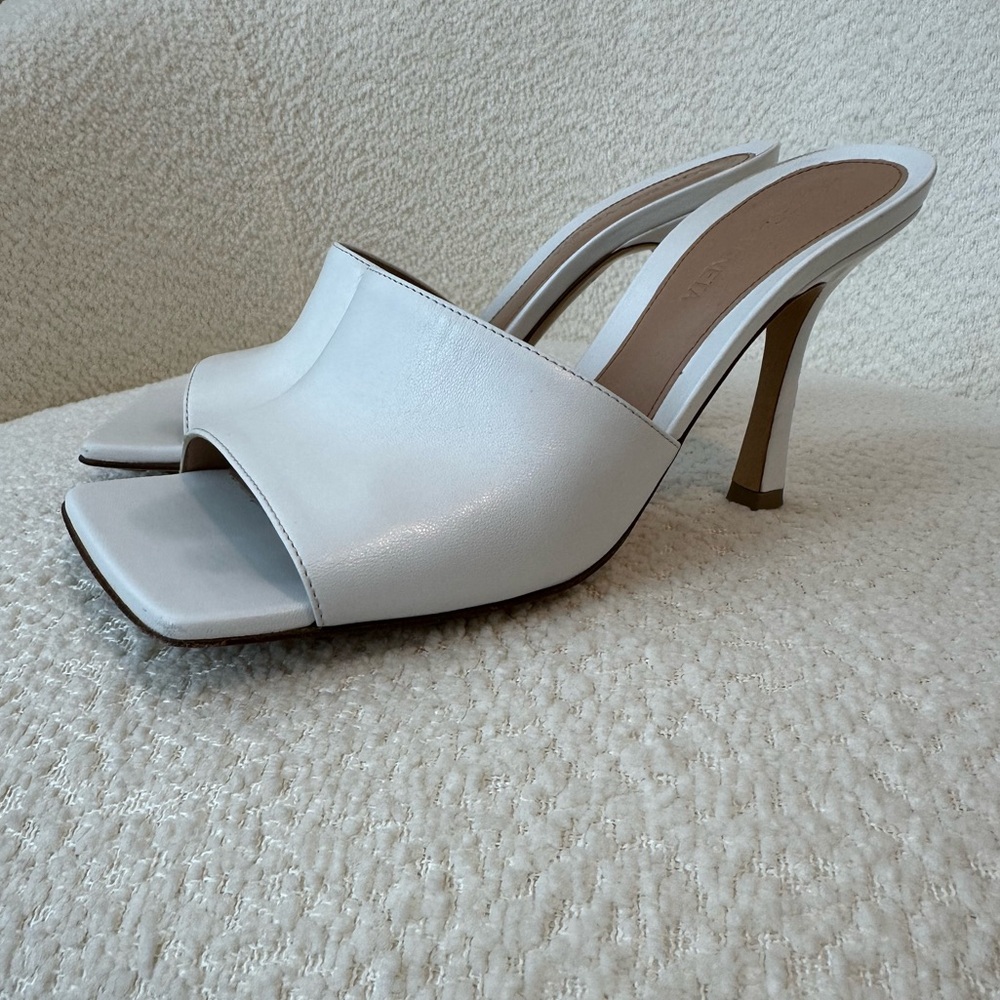 Bottega Veneta Stretch Sandals - Nappa Optic White Leather Size 36